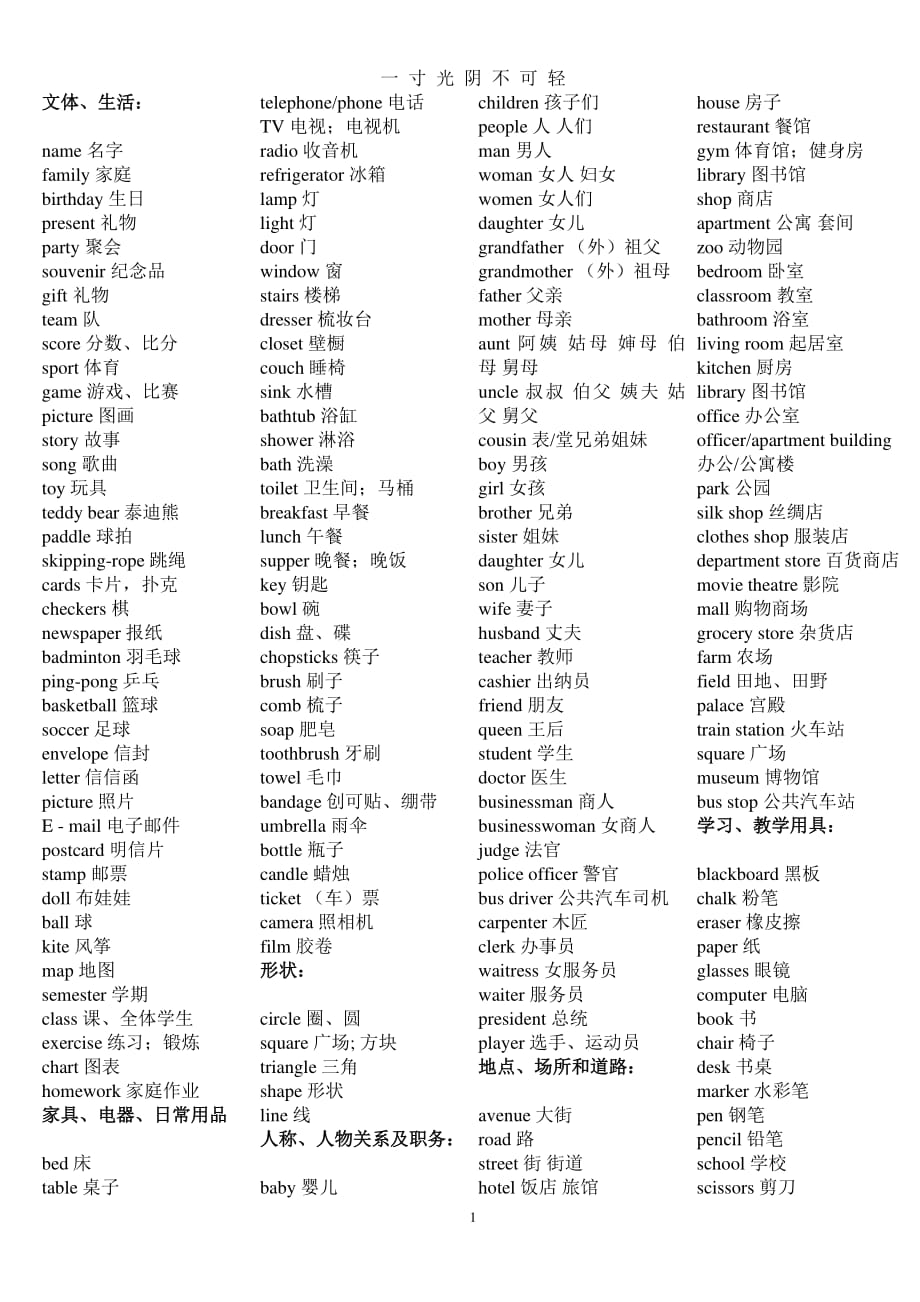 外研版 初中英语单词分类七年级（2020年8月整理）.pdf_第1页