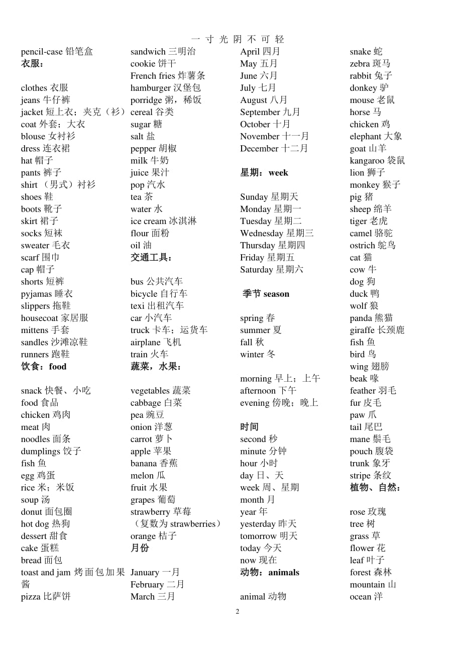 外研版 初中英语单词分类七年级（2020年8月整理）.pdf_第2页