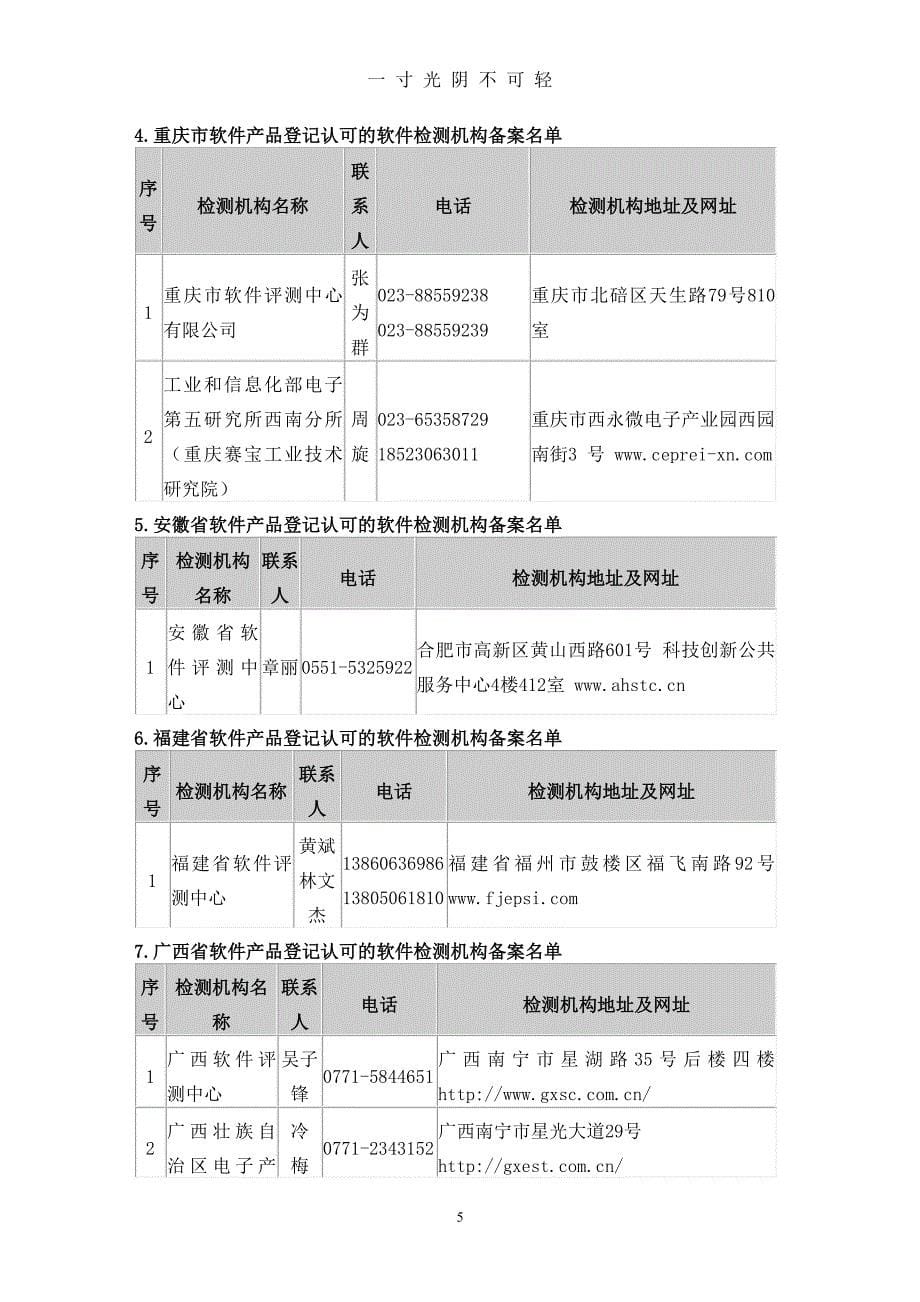 全国软件产品检测机构汇总（2020年8月整理）.pdf_第5页