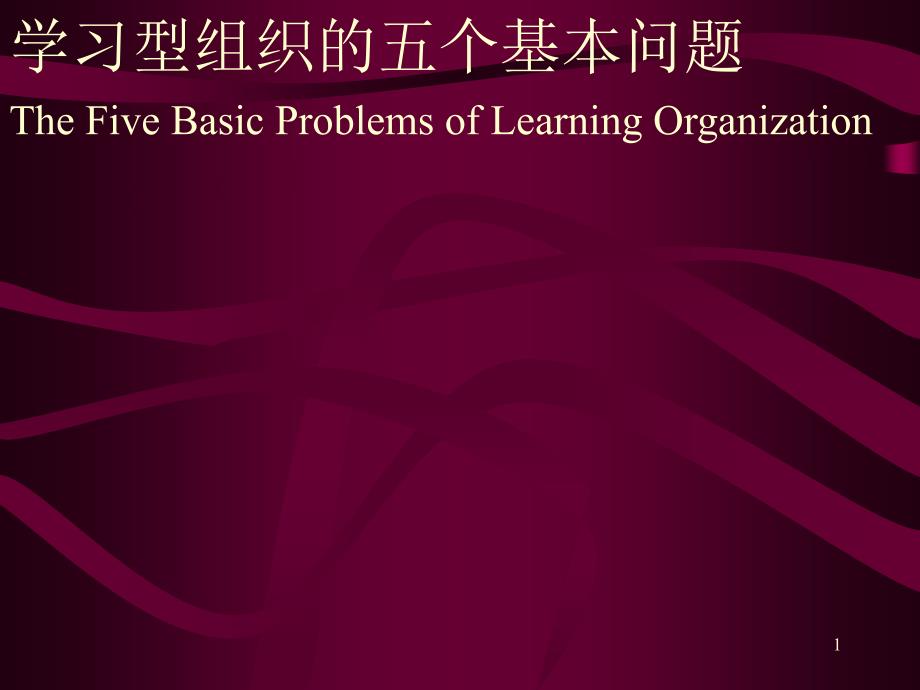 {企业组织设计}学习型组织的五个基本问题PPT34页_第1页