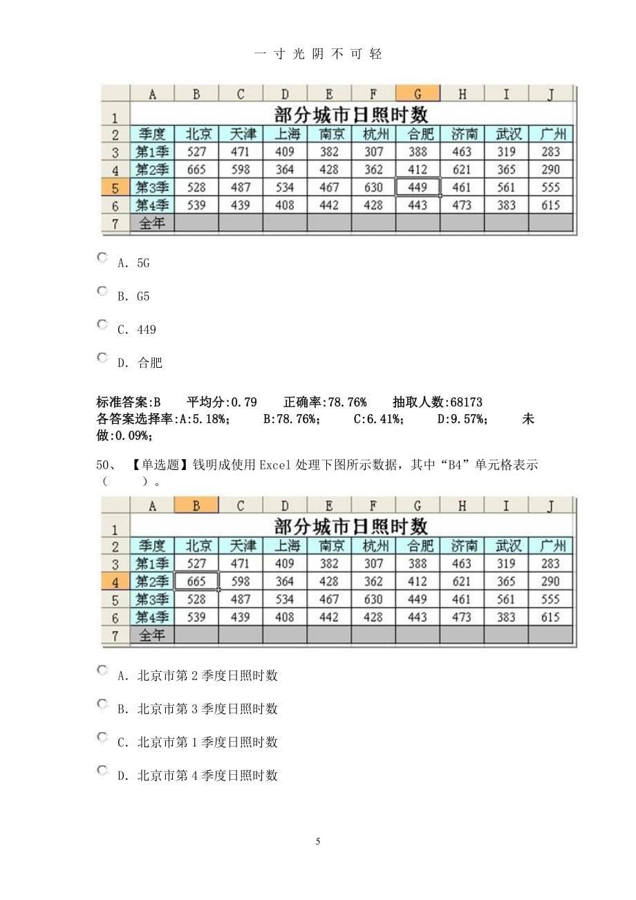安徽省普通高中信息技术学业水平测试2（2020年8月整理）.pdf_第5页