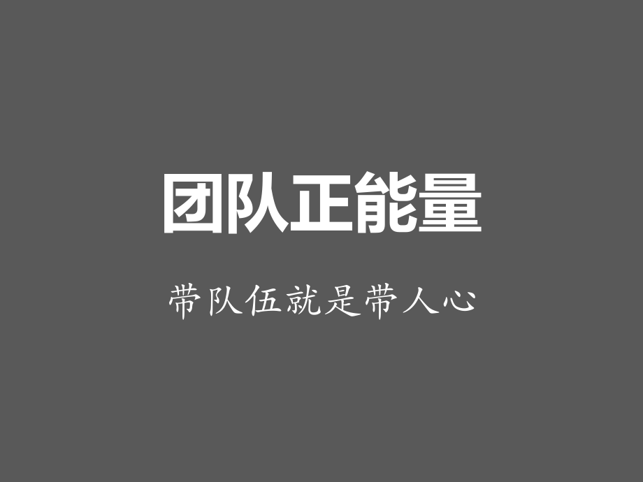 {企业团队建设}团队正能量带队伍就是带人心团队建设_第1页