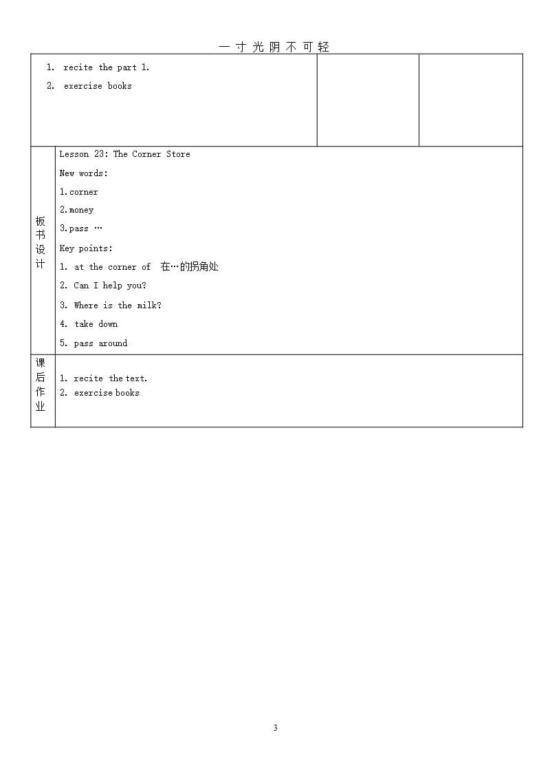 七年级英语上册 Lesson 23 The Corner Store教案 冀教版（2020年8月整理）.pptx_第3页