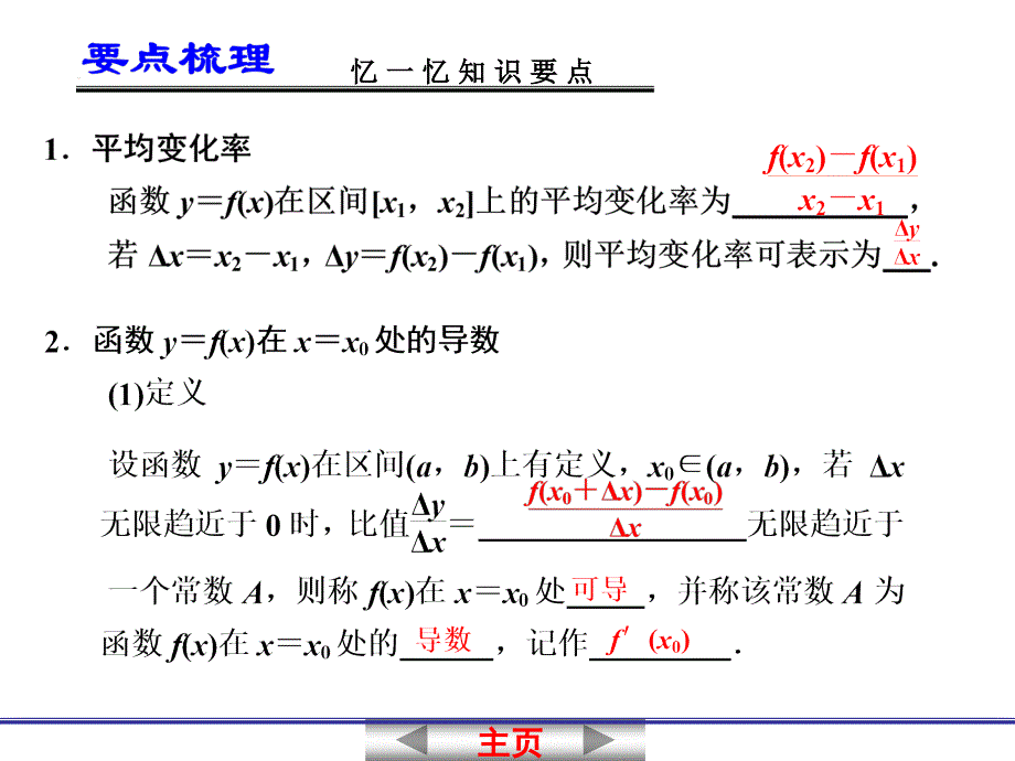 2013届高考数学一轮复习讲义：31导数的概念及其运算资料讲解_第2页