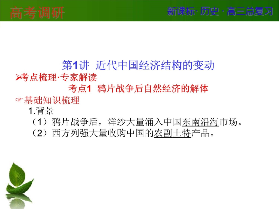 2014高中历史人教版课件11-1近代中国经济结构的变动电子教案_第4页