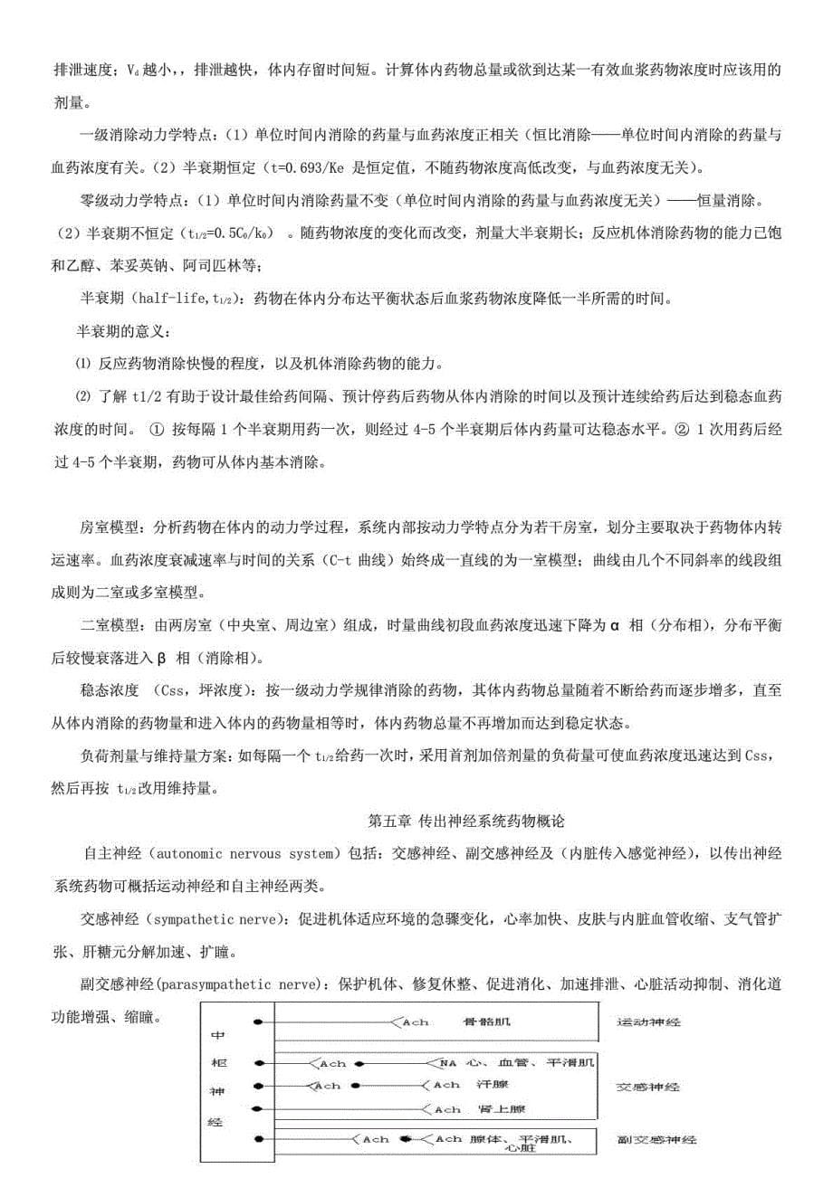 中国药科大学《药理学》考试复习重点笔记_第5页