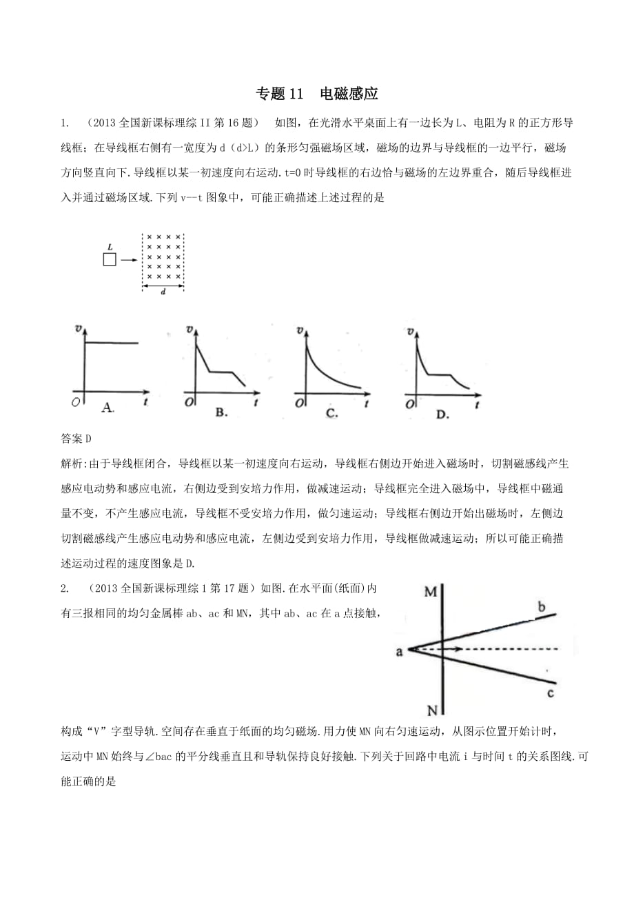 专题11 电磁感应_第1页