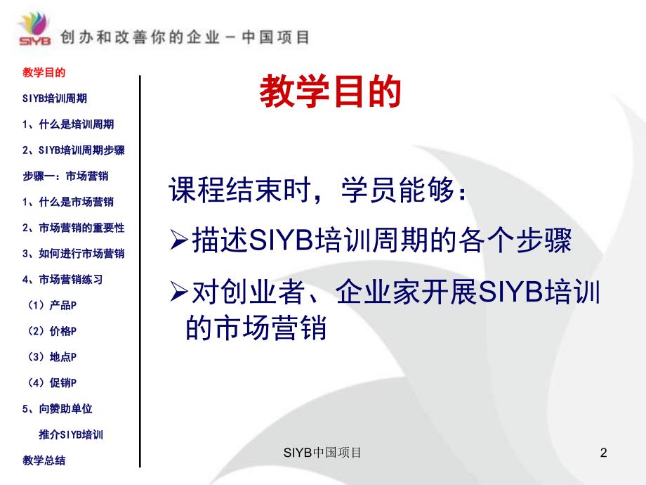 SIYB培训周期 ( 第一步市场营销)教学材料_第2页