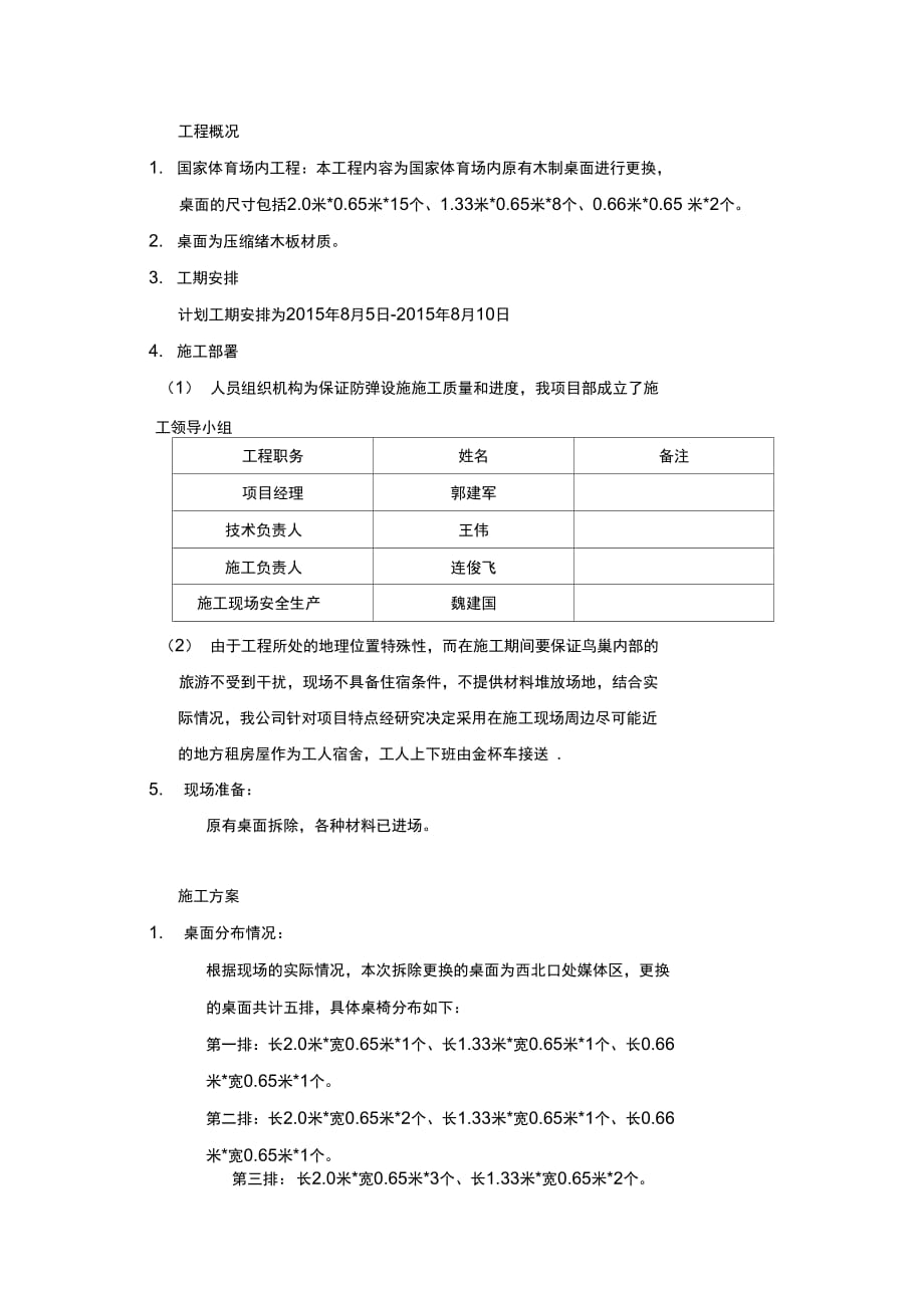 202X年桌子更换施工方案_第2页