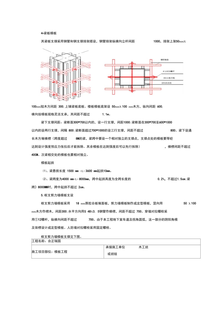 202X年模板工程施工质量安全技术交底卡_第2页