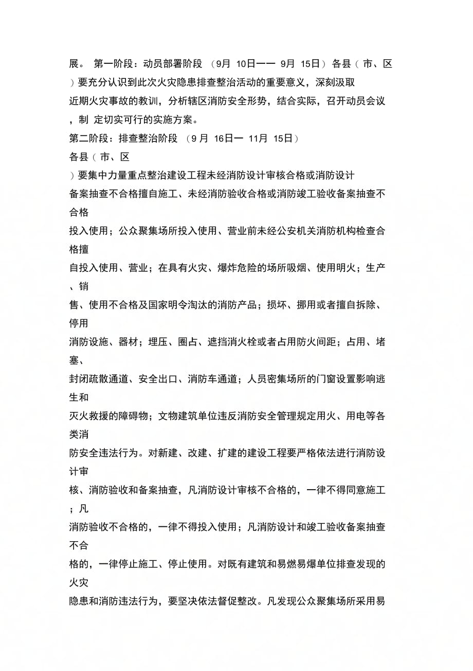 202X年火灾隐患整治排查整治行动方案_第2页