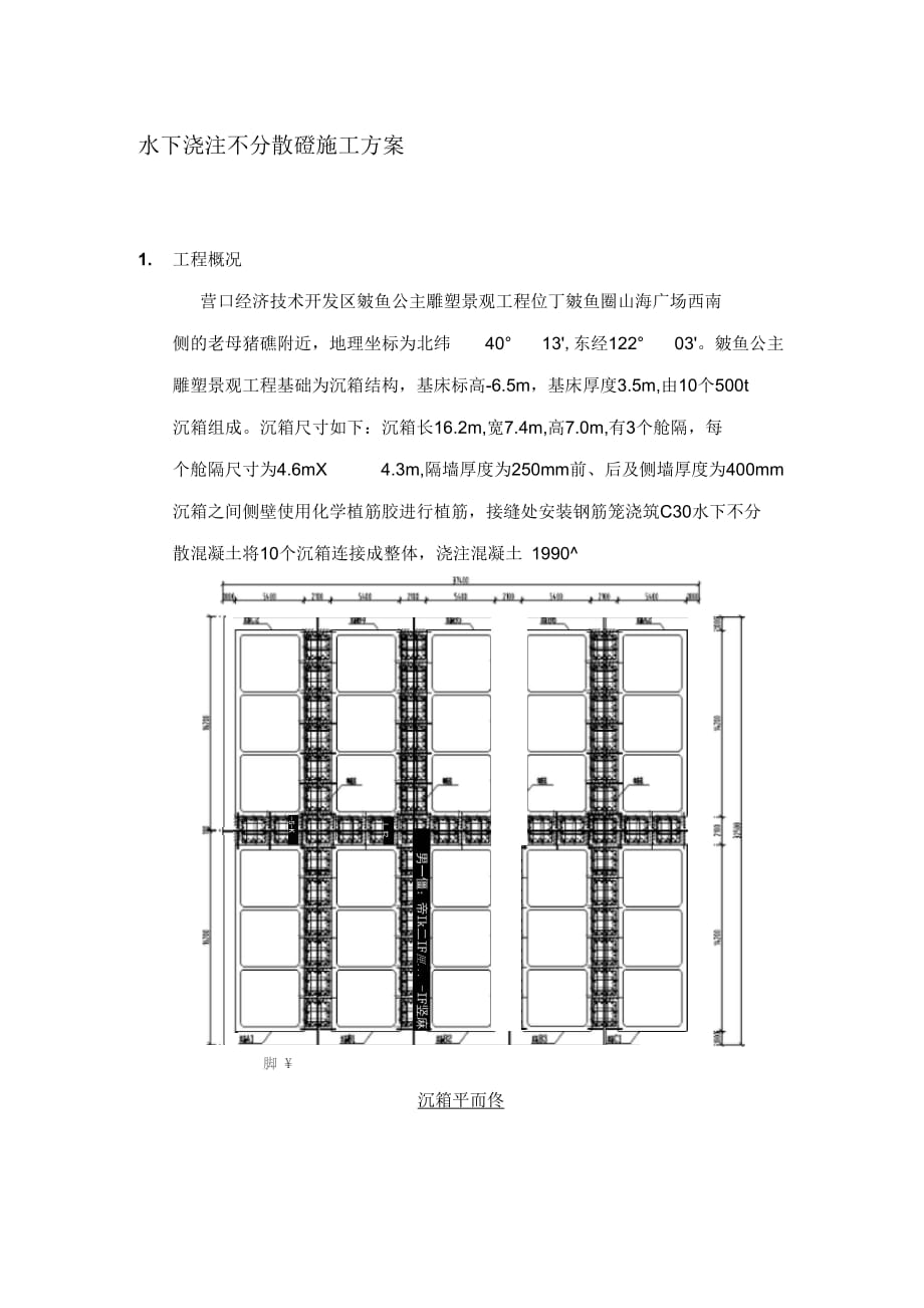 202X年水下浇注不分散砼施工方案_第1页