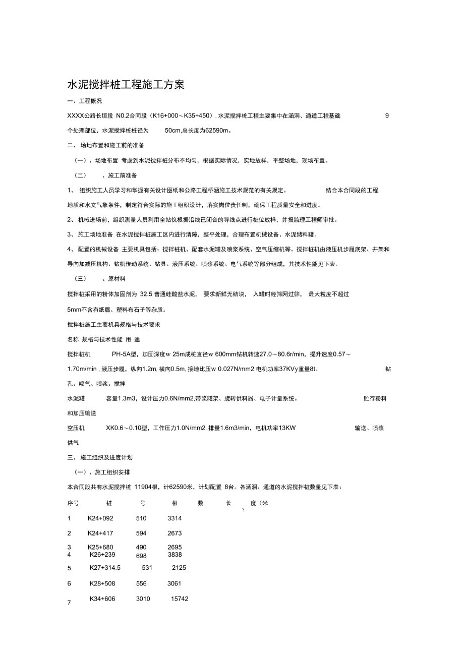 202X年水泥搅拌桩工程施工方案_第1页