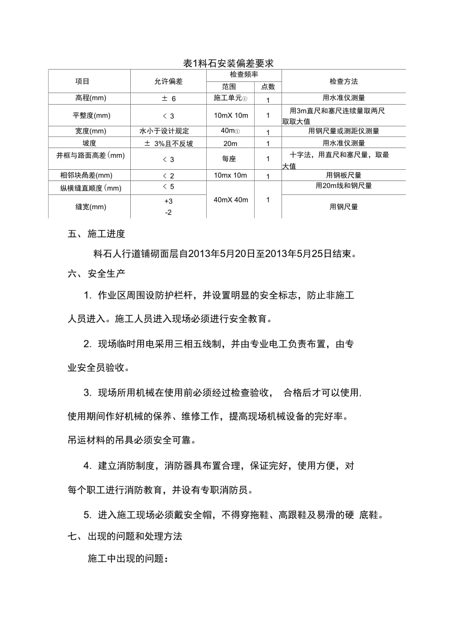 202X年料石人行道铺砌面层施工总结1_第4页