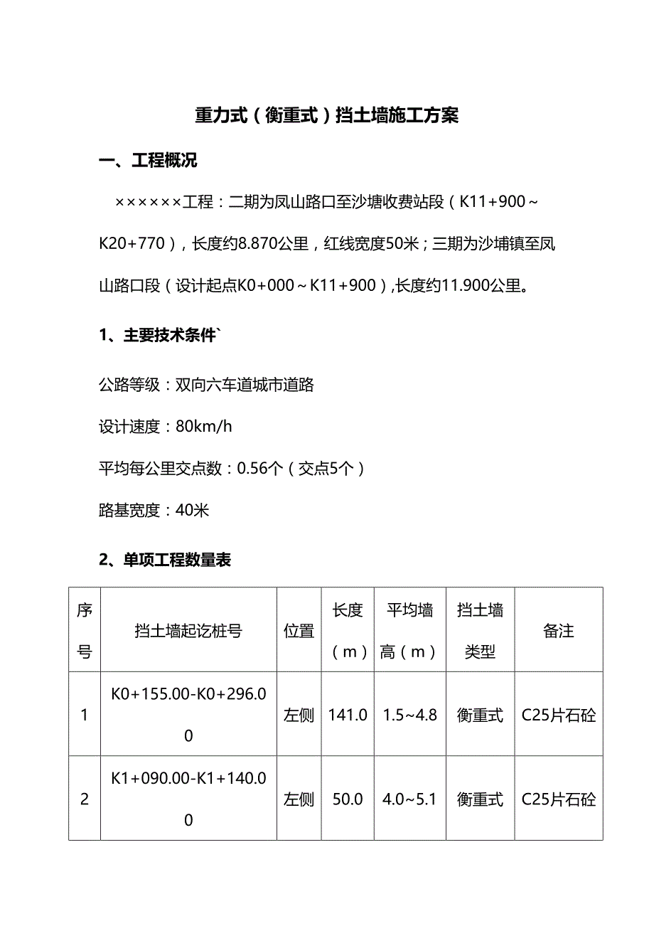 [精编]重力式(衡重式)挡土墙施工方案_第4页