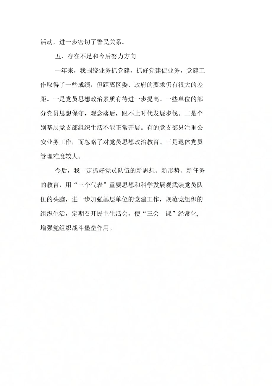 20XX公安分局党委书记述职报告_第4页