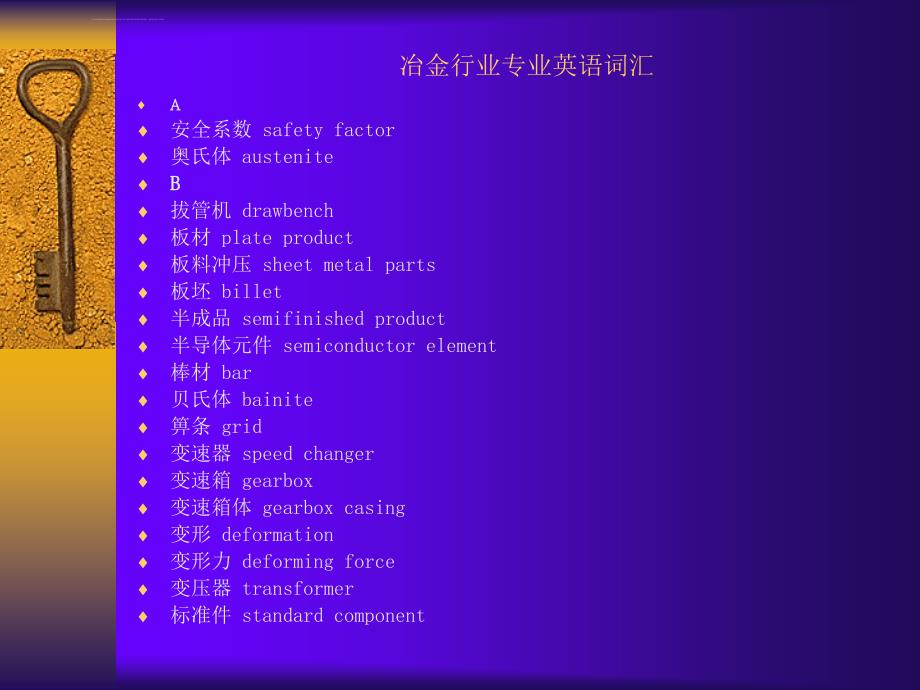 冶金行业专业英语词汇课件_第1页