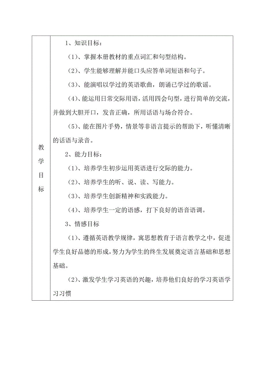 重庆市某学校外研社五年级英语上册教学计划和全册教案（一年级起）_第3页