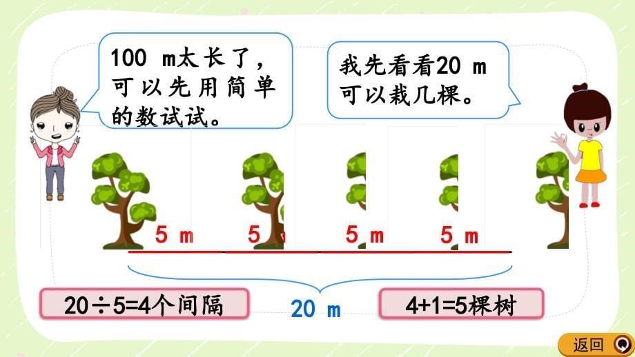 人教版五年级数学上册第七单元《数学广角—植树问题》全部课件（共4课）_第5页