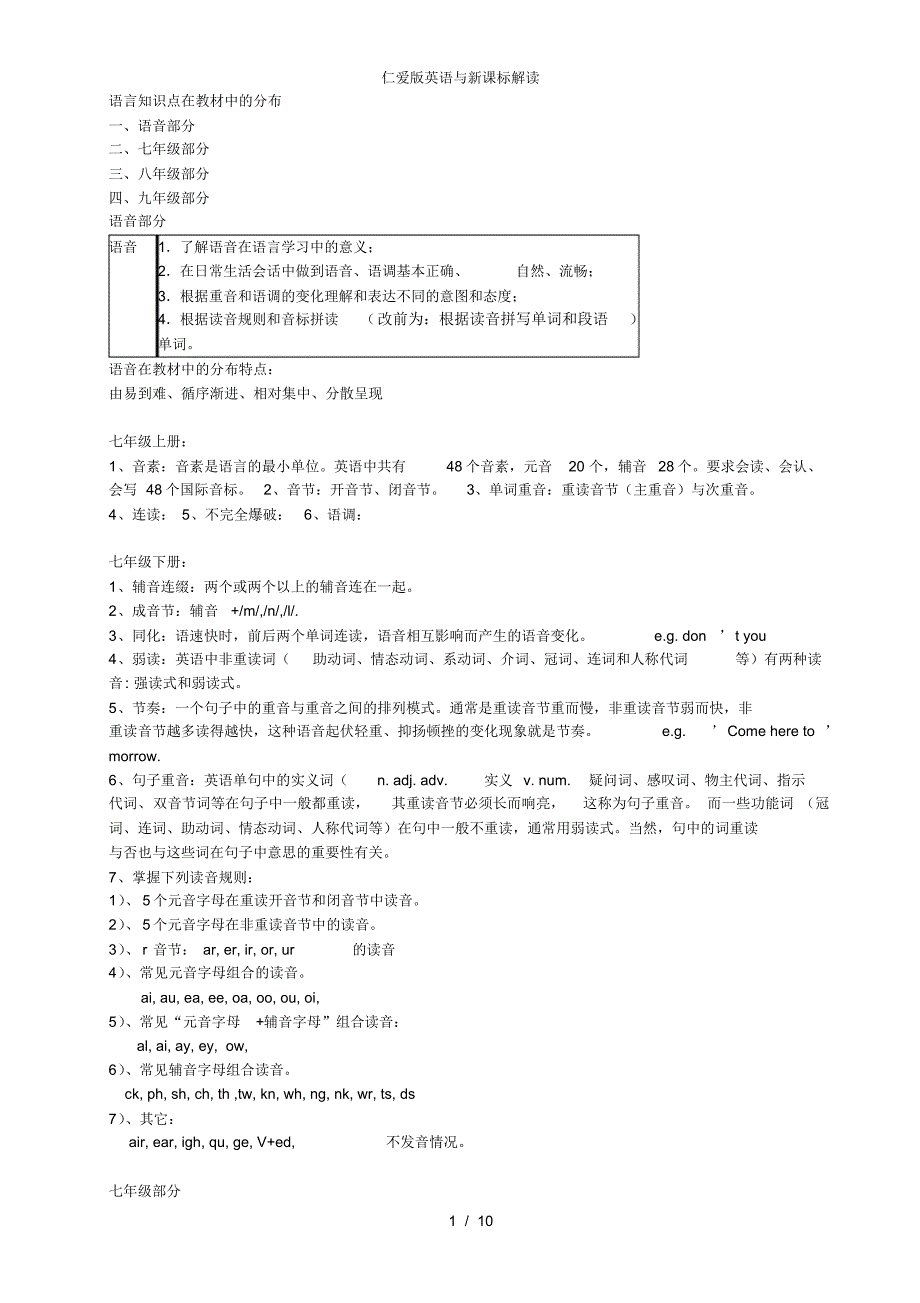 【最新】仁爱版英语与新课标解读_第1页