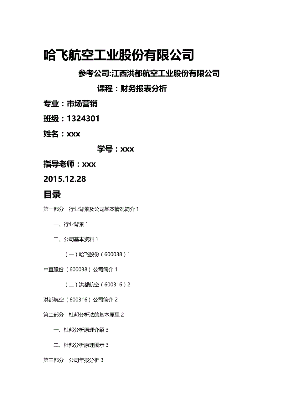 【财务分析】哈飞股份财务报表分析报告_第2页