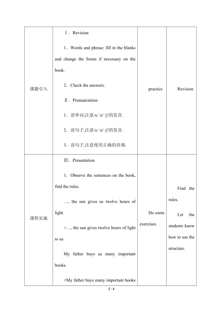 教科版七年级上册英语UNIT 2 Special DaysPronunciation and Structure教学设计_第2页