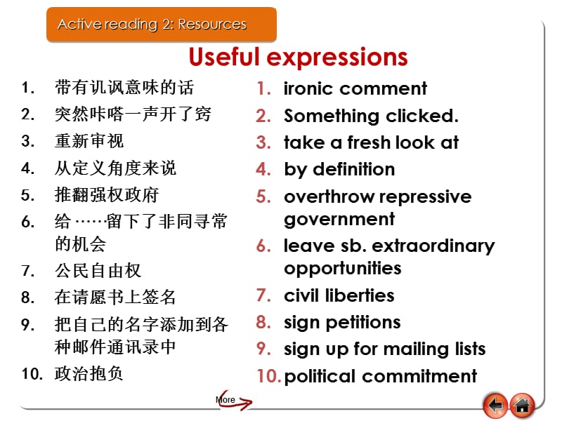 新标准大学英语2 unit1-unit9 单词短语汇总（课堂PPT）_第5页