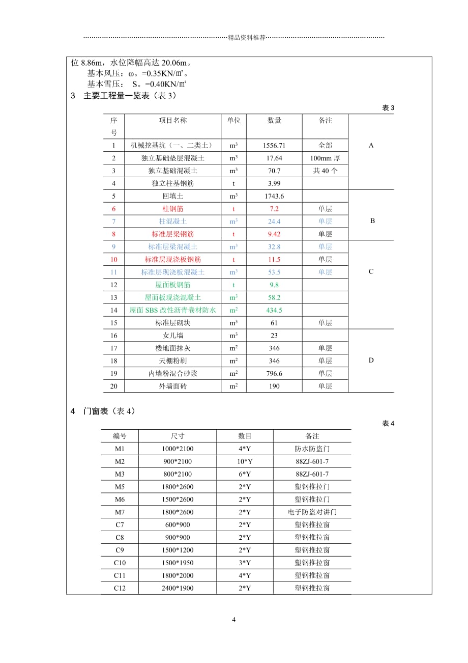 施工组织课程设计文字部分精编版_第4页