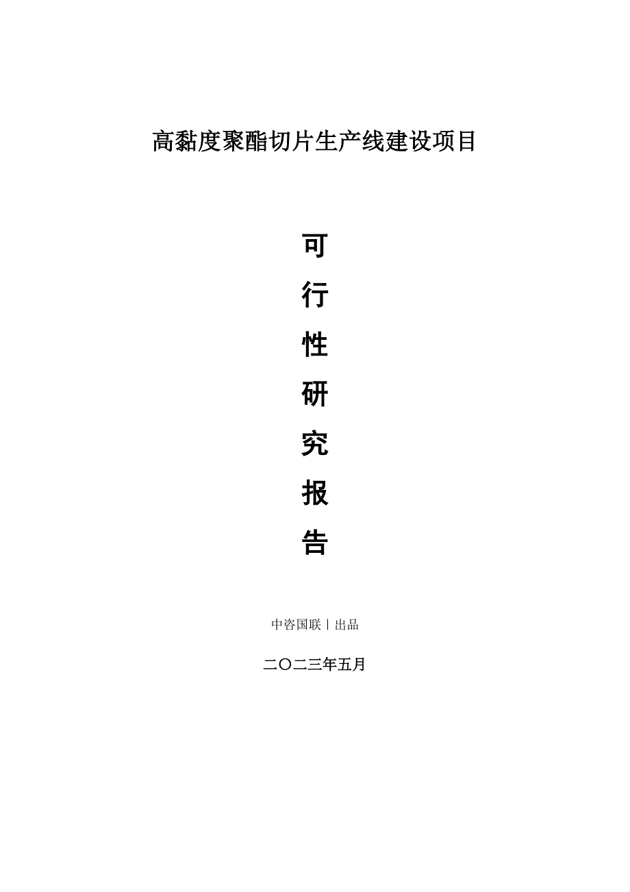 高黏度聚酯切片生产建设项目可行性研究报告_第1页