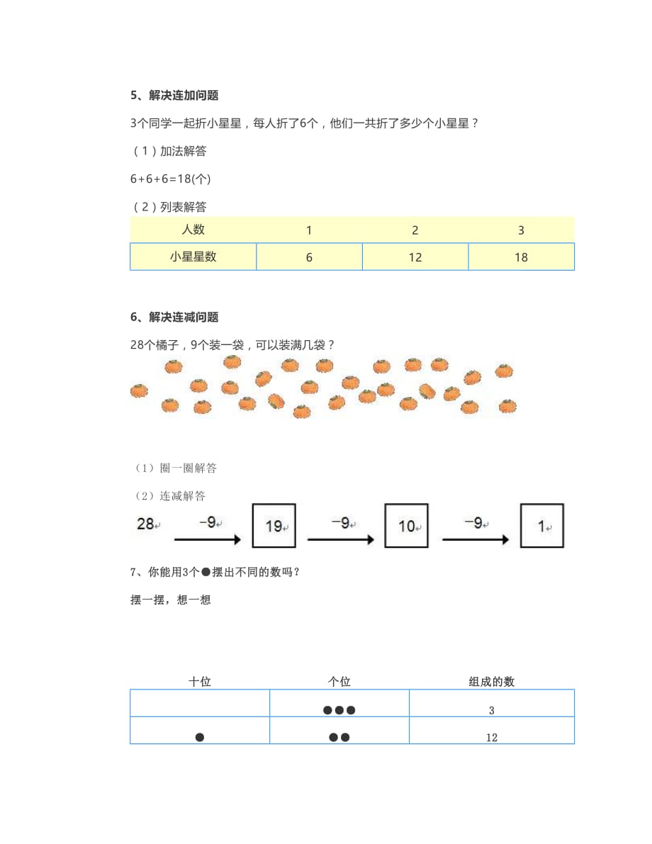 一年级下数学第六单元知识点(附练习题及答案)_第3页