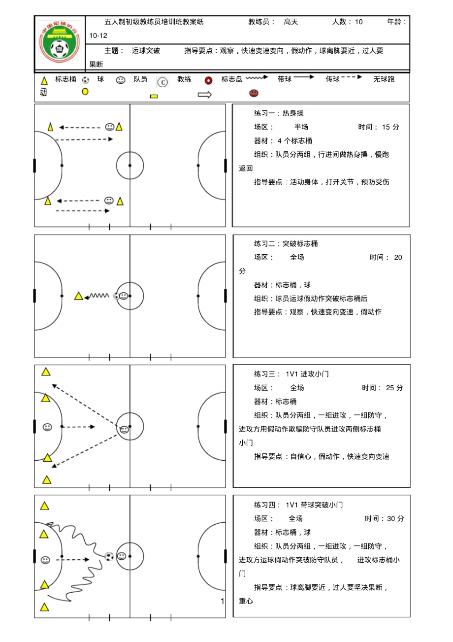 【精编】五人制足球-运球突破1_第1页