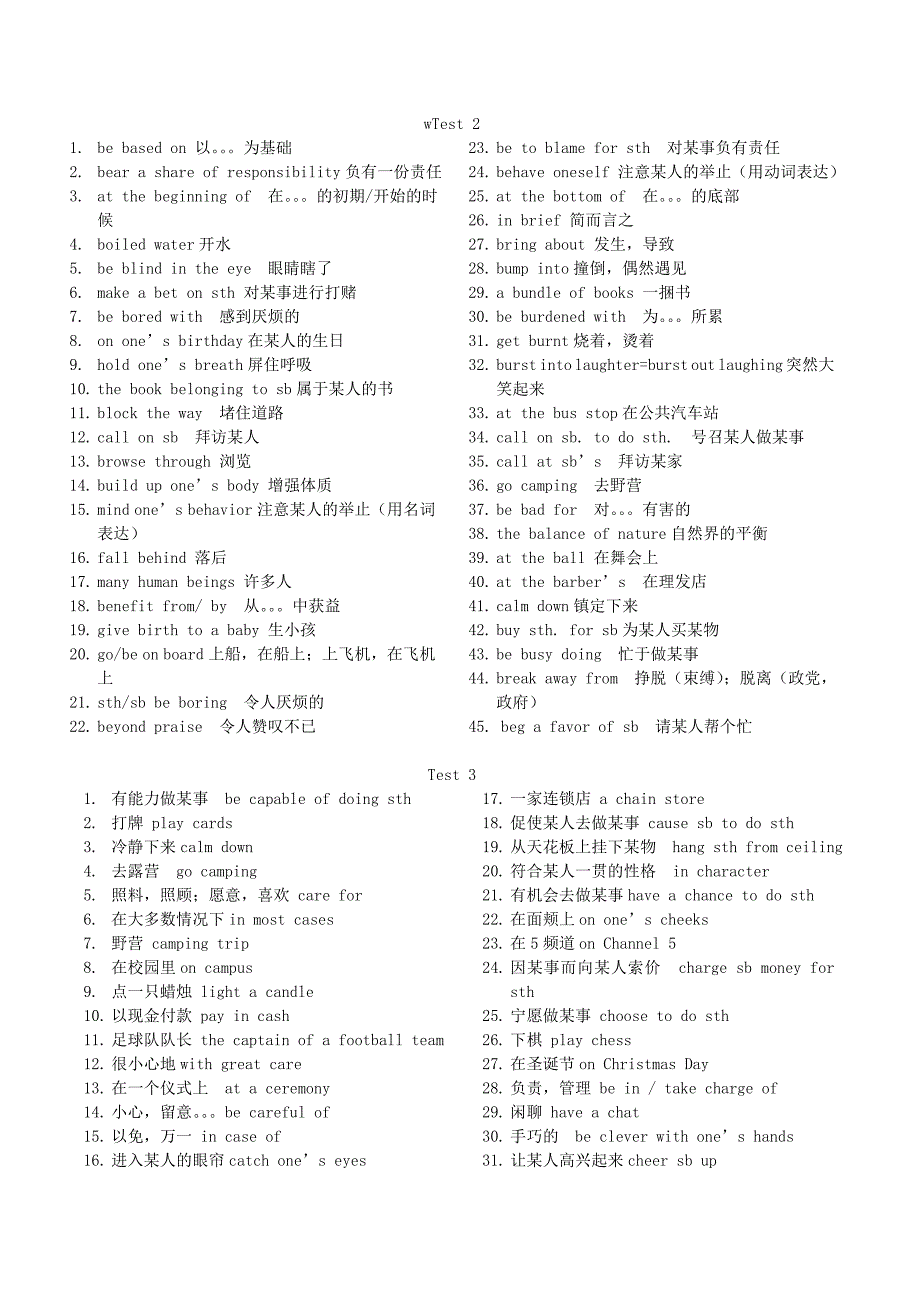 高考英语固定词组大全_第1页