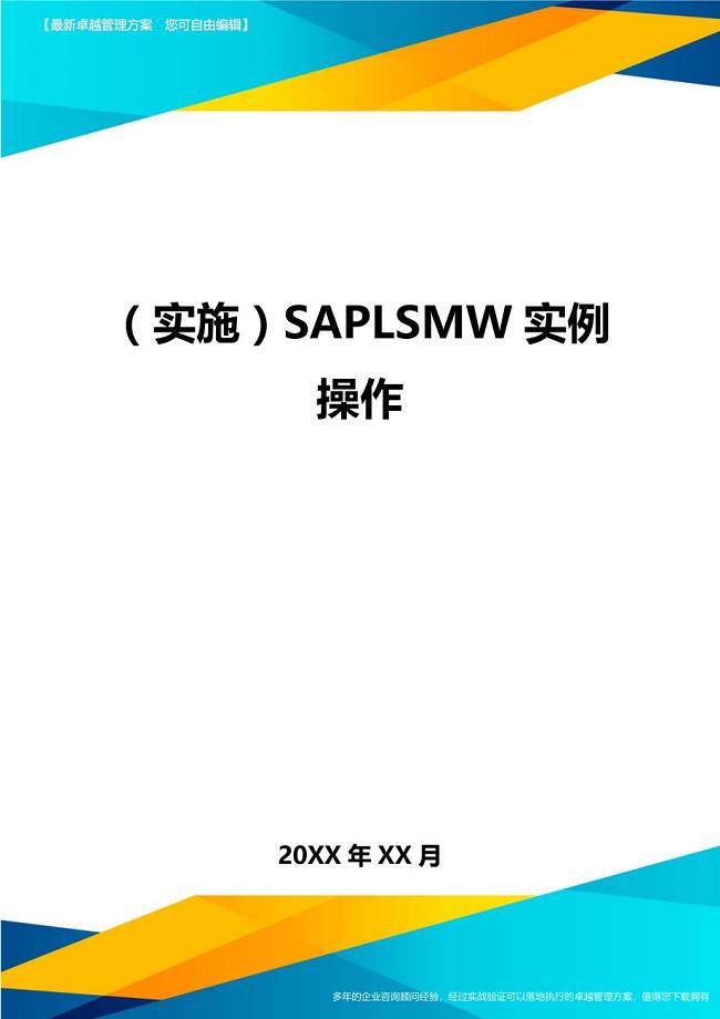 （实施）SAPLSMW实例操作（优质）
