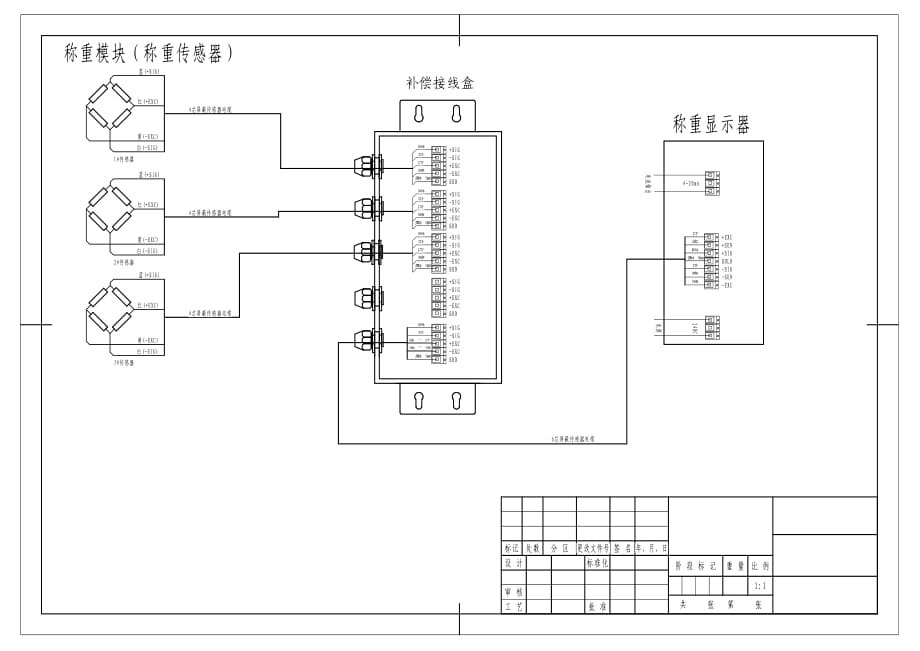 HY550接线图称重模块接线图 3只传感器_第1页