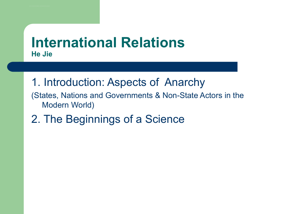 大学课程课件International Relations(双语)_第1页