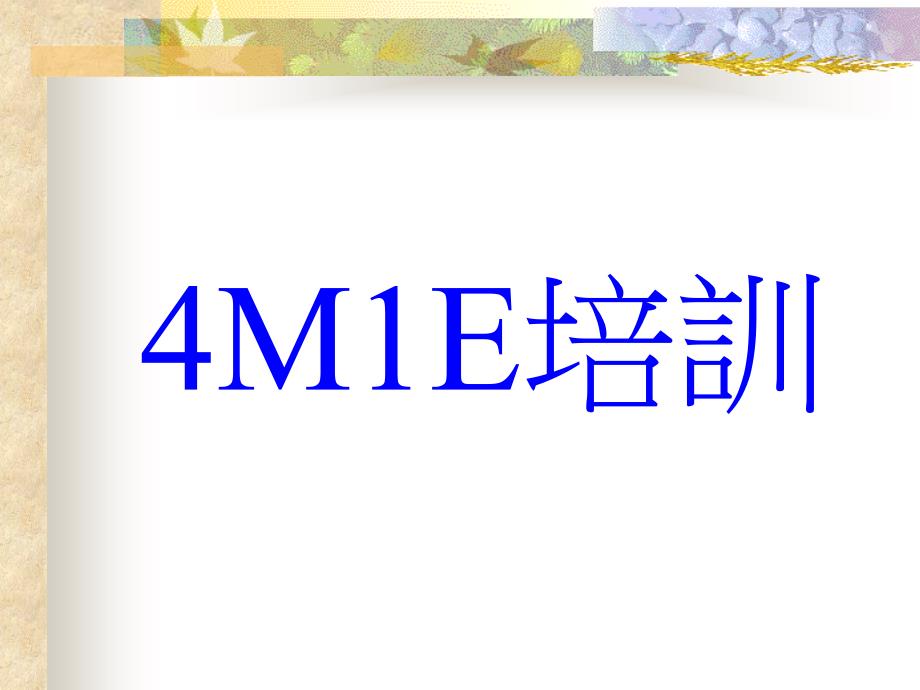 4M1E培训培训讲学_第1页