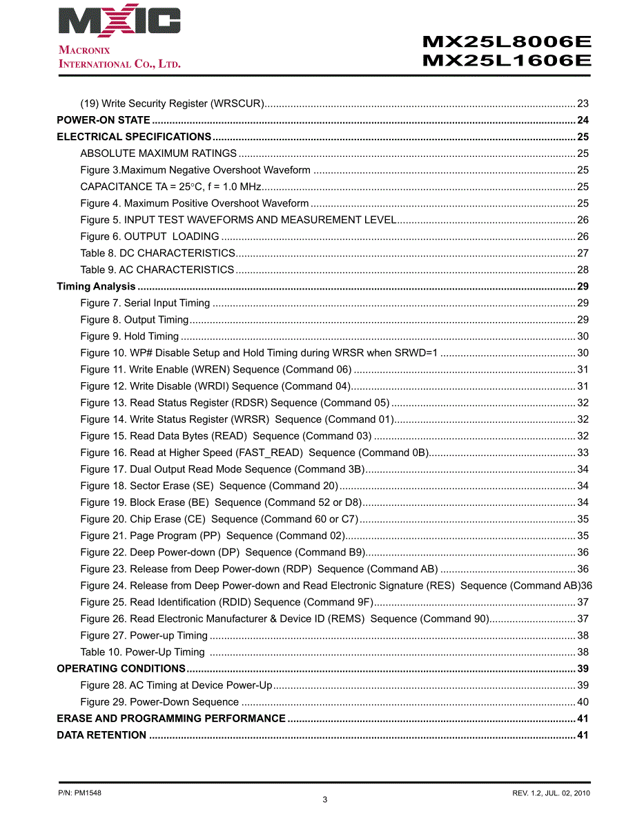 MX25L80-16数据手册_第3页