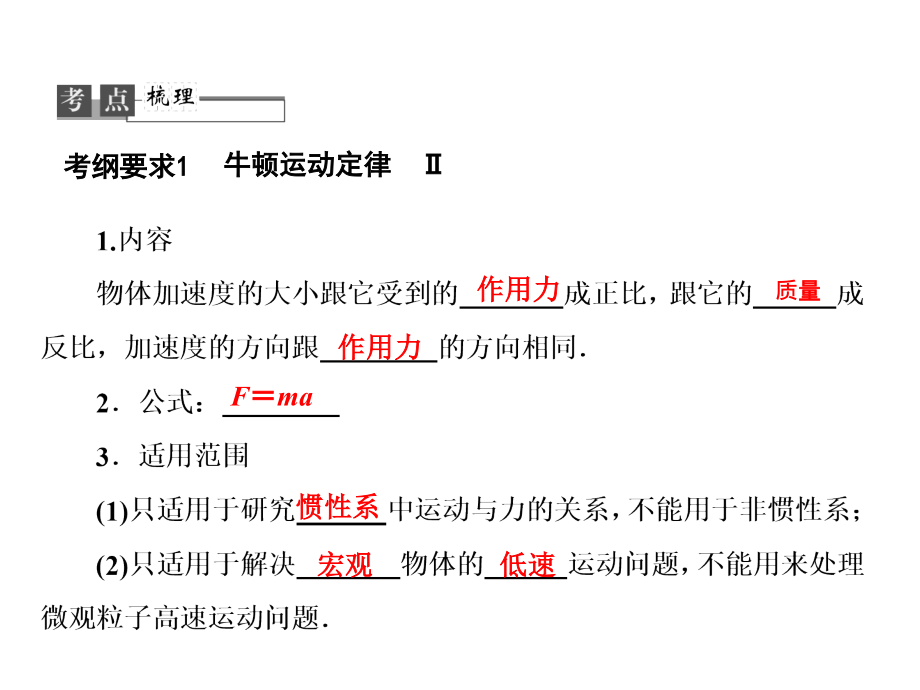 高考物理总复习32牛顿第二定律课件新人教必修1_第2页