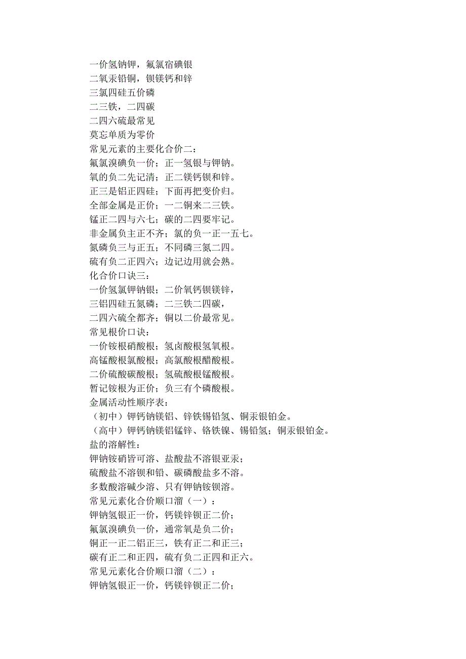 232编号初中化学化合价口诀_第4页