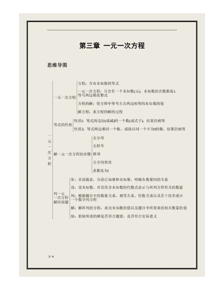 初中数学：人教版七年级上册教材思维导图暑假预习必备！_第3页