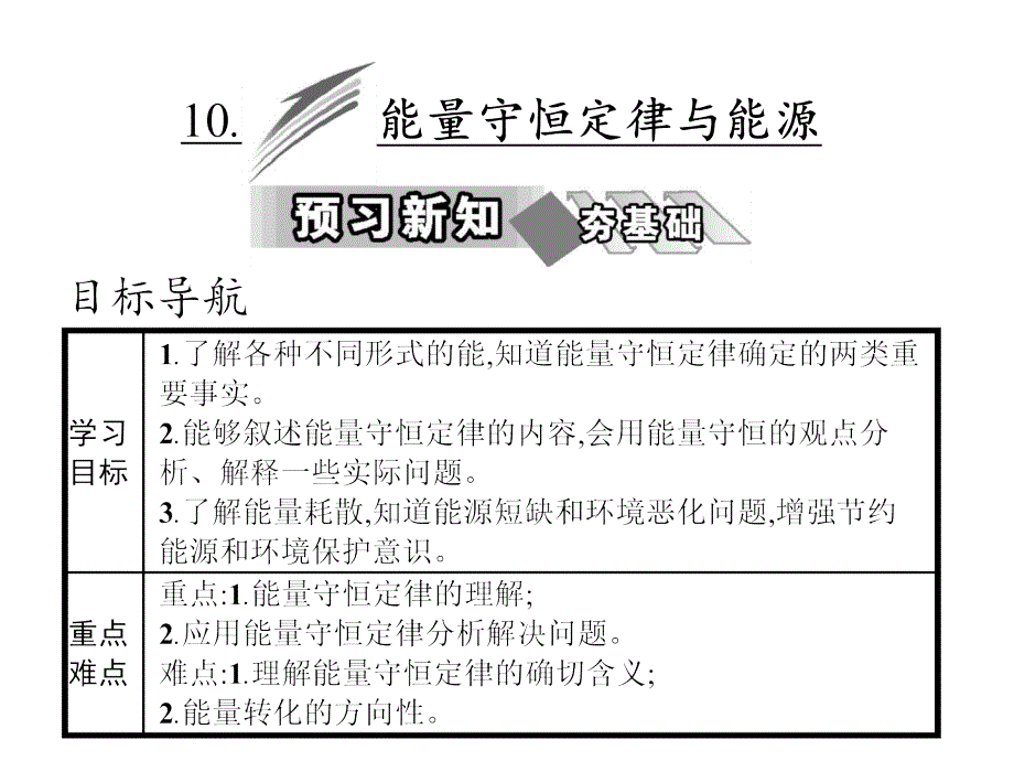 人教高中物理必修二课件第七章10能量守恒定律与能源_第1页