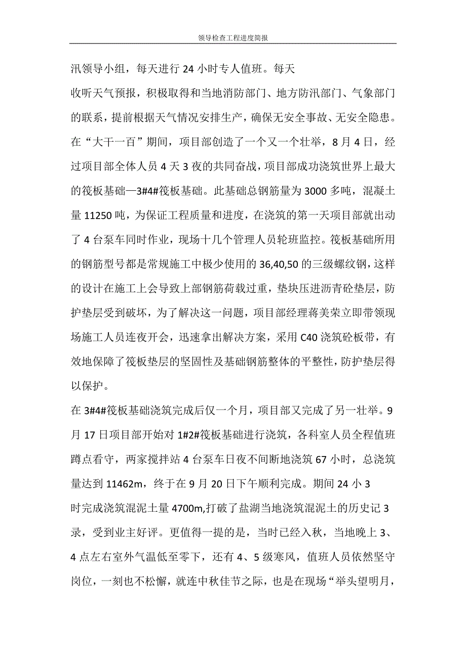 活动方案 领导检查工程进度简报_第2页