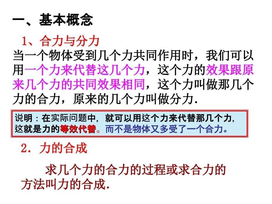 高一物理课件3.4力的合成10人教必修1_第5页