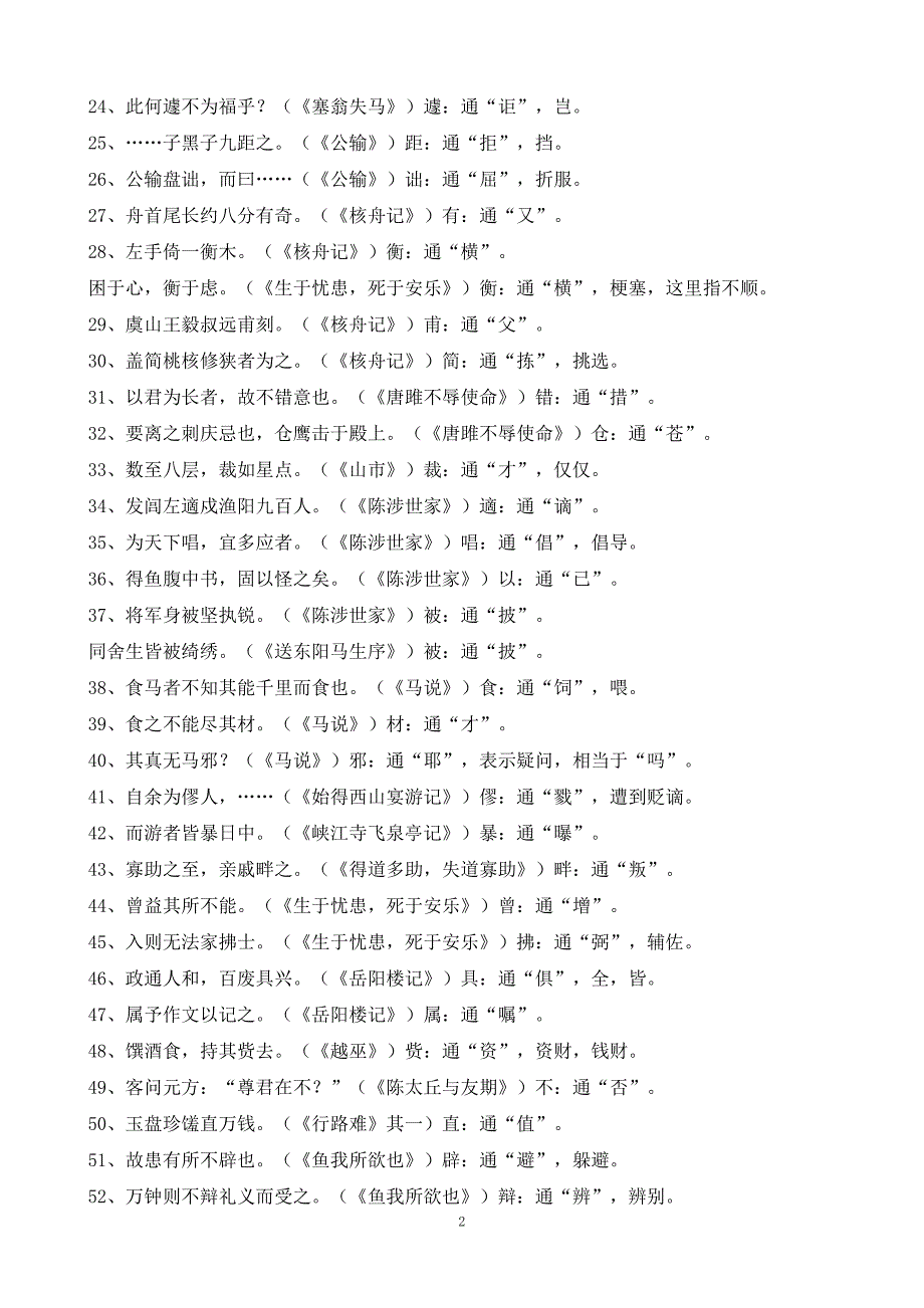 15编号【中考必备】初中语文全部文言文知识点归纳_第2页