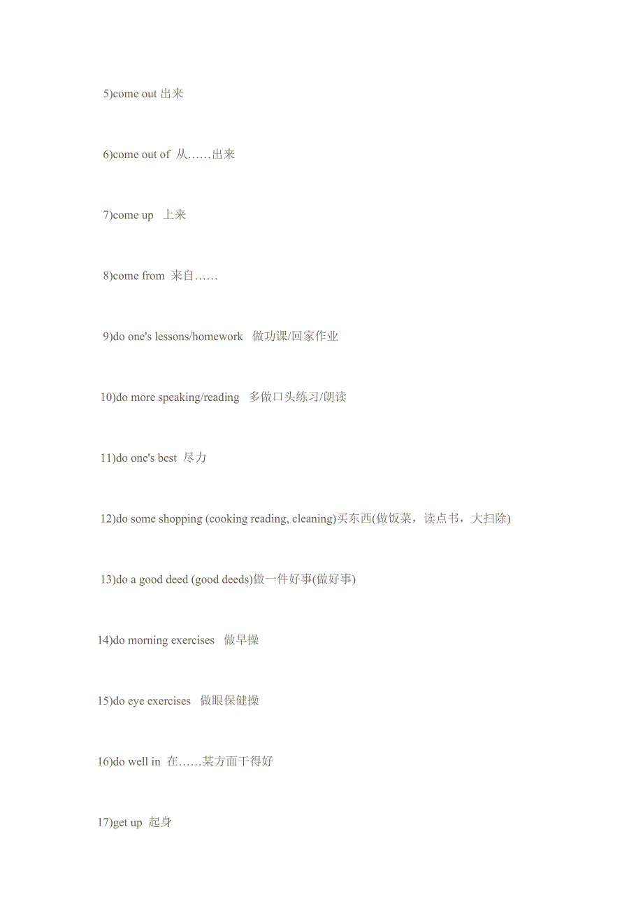 103编号初中常见英语短语与固定搭配_第4页