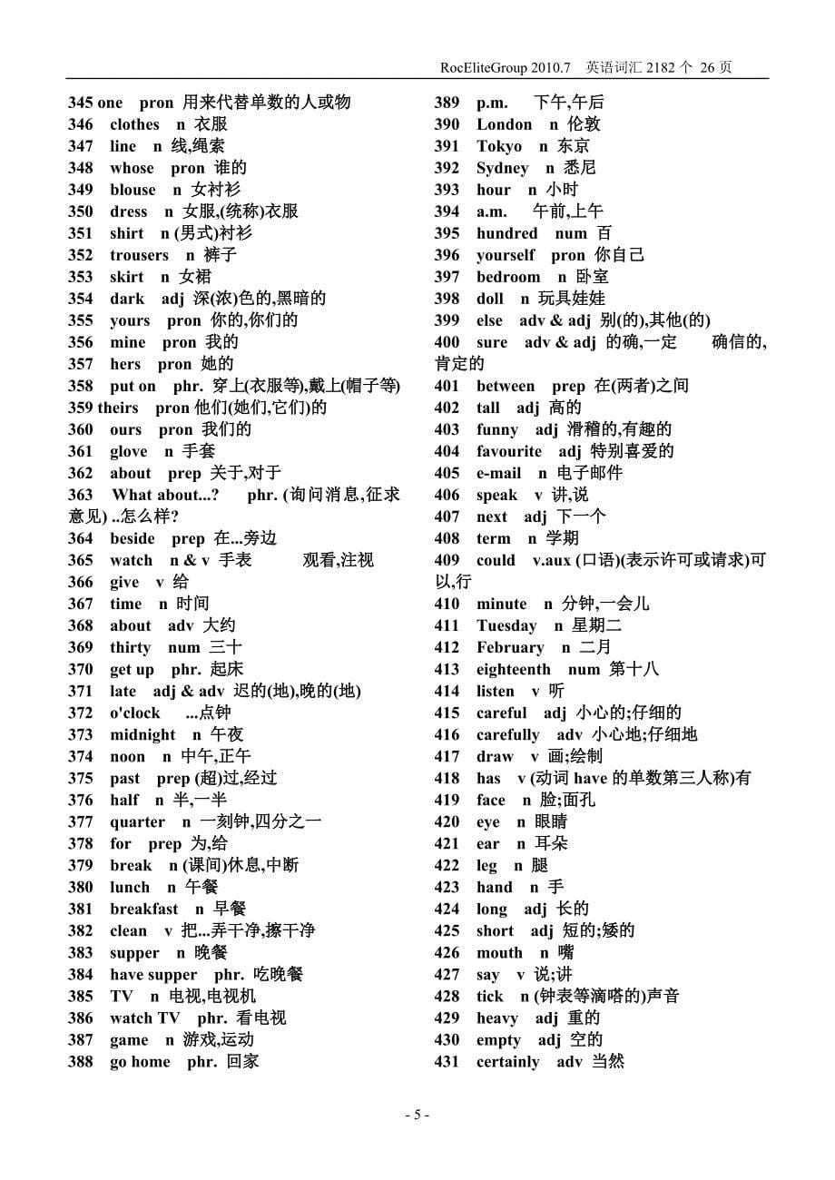 899编号初中英语单词表(For Junior)2182个_第5页