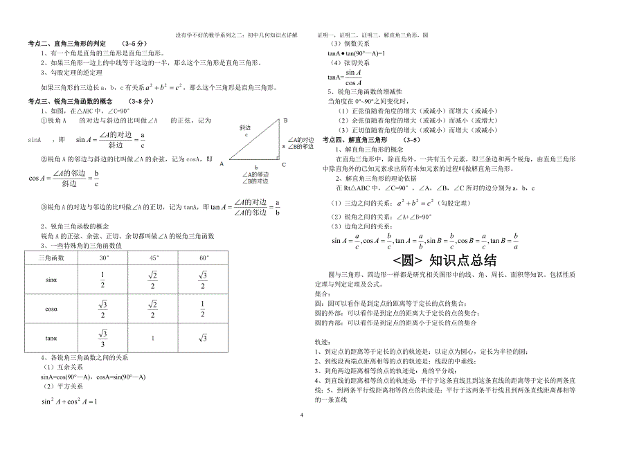 292编号初中几何知识点总结非常全_第4页