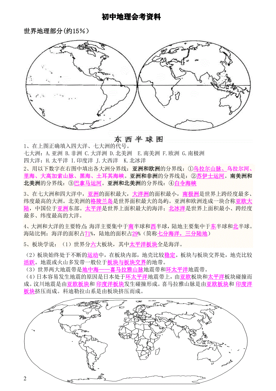 130编号初中地理会考复习资料_第2页