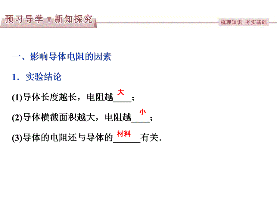 高中物理人教选修31同步教学PPT第二章第6节导体的电阻_第3页