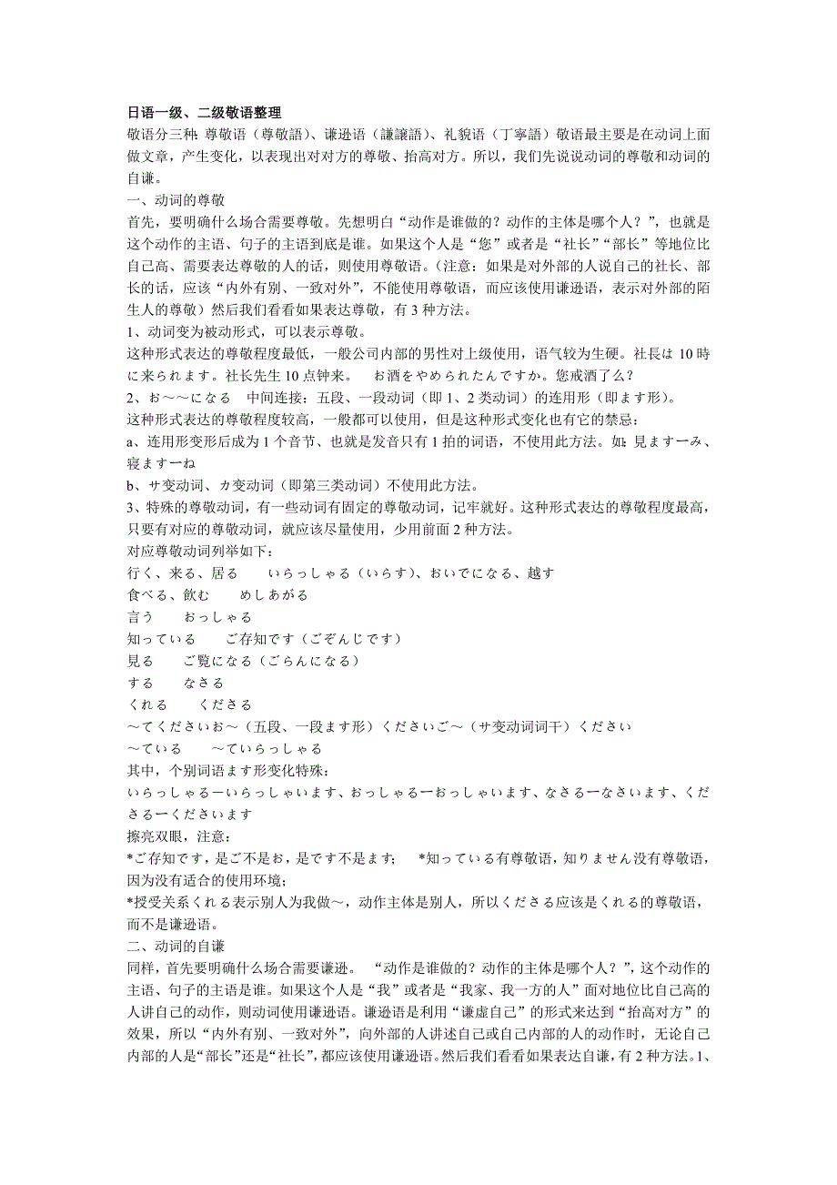 2957编号日语一级、二级敬语整理_第1页